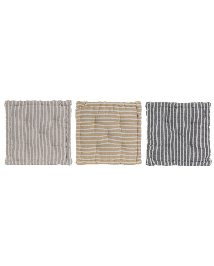 Cuscino Home ESPRIT Giallo Beige Mediterraneo 56 x 56 x 13 cm (3 Unità)