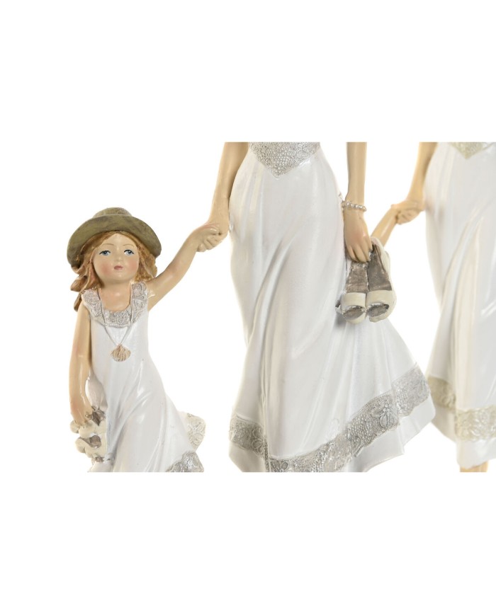 Statua Decorativa Home ESPRIT Bianco Beige 14,5 x 8 x 24,5 cm (2 Unità)