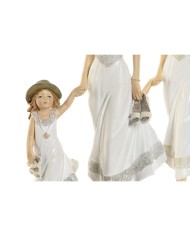 Statua Decorativa Home ESPRIT Bianco Beige 14,5 x 8 x 24,5 cm (2 Unità)