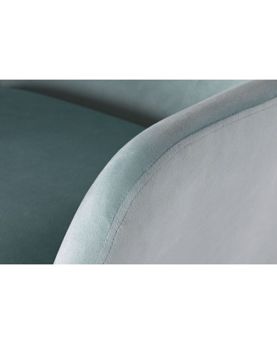 Sedia a Dondolo Home ESPRIT Nero Blu cielo Poliestere Metallo 68 x 90 x 92 cm