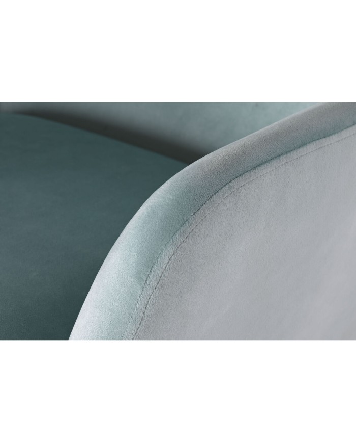 Sedia a Dondolo Home ESPRIT Nero Blu cielo Poliestere Metallo 68 x 90 x 92 cm