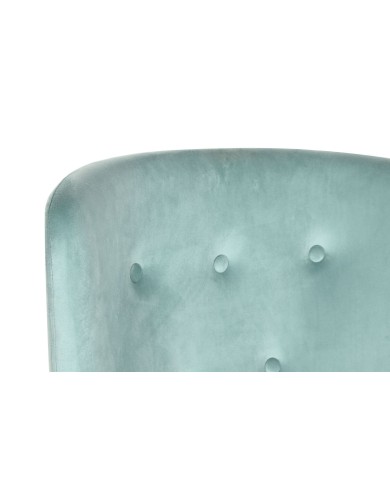 Sedia a Dondolo Home ESPRIT Nero Blu cielo Poliestere Metallo 68 x 90 x 92 cm