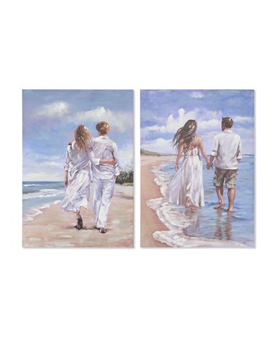 Quadro Home ESPRIT Spiaggia Mediterraneo 70 x 3 x 100 cm (2 Unità)