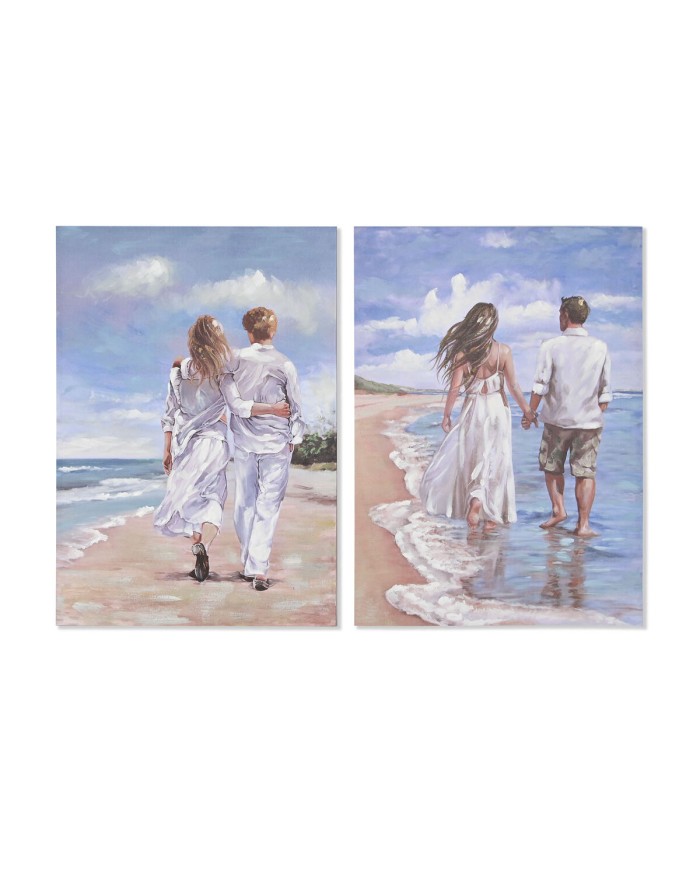 Quadro Home ESPRIT Spiaggia Mediterraneo 70 x 3 x 100 cm (2 Unità)