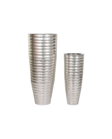 Set di vasi da fiori Home ESPRIT Argentato Metallo 51 x 51 x 123 cm Set di vasi da fiori Home ESPRIT Argentato Metallo 51 x 51 x 123 cm