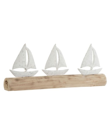 Statua Decorativa Home ESPRIT Bianco Naturale Velieri Mediterraneo 62 x 8,5 x 25,5 cm Statua Decorativa Home ESPRIT Bianco Naturale Velieri Mediterraneo 62 x 8,5 x 25,5 cm