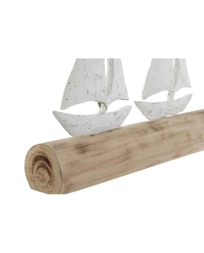 Statua Decorativa Home ESPRIT Bianco Naturale Velieri Mediterraneo 62 x 8,5 x 25,5 cm