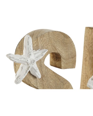 Statua Decorativa Home ESPRIT Sea Bianco Naturale Mediterraneo 47 x 8 x 24,5 cm