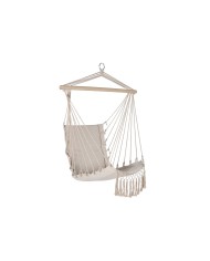 Sedia da giardino Home ESPRIT Bianco Naturale Cotone Legno 90 x 50 x 130 cm Sedia da giardino Home ESPRIT Bianco Naturale Cotone Legno 90 x 50 x 130 cm