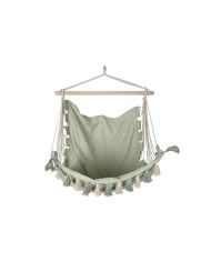 Sedia da giardino Home ESPRIT Verde Cotone Legno 100 x 50 x 135 cm Sedia da giardino Home ESPRIT Verde Cotone Legno 100 x 50 x 135 cm