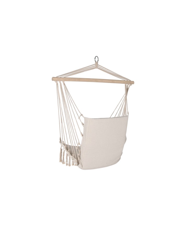 Sedia da giardino Home ESPRIT Bianco Naturale Cotone Legno 90 x 50 x 130 cm Sedia da giardino Home ESPRIT Bianco Naturale Cotone Legno 90 x 50 x 130 cm