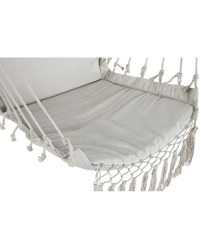 Sedia da giardino Home ESPRIT Bianco Naturale Cotone Legno 90 x 50 x 130 cm Sedia da giardino Home ESPRIT Bianco Naturale Cotone Legno 90 x 50 x 130 cm