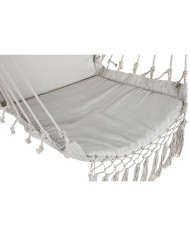 Sedia da giardino Home ESPRIT Bianco Naturale Cotone Legno 90 x 50 x 130 cm Sedia da giardino Home ESPRIT Bianco Naturale Cotone Legno 90 x 50 x 130 cm