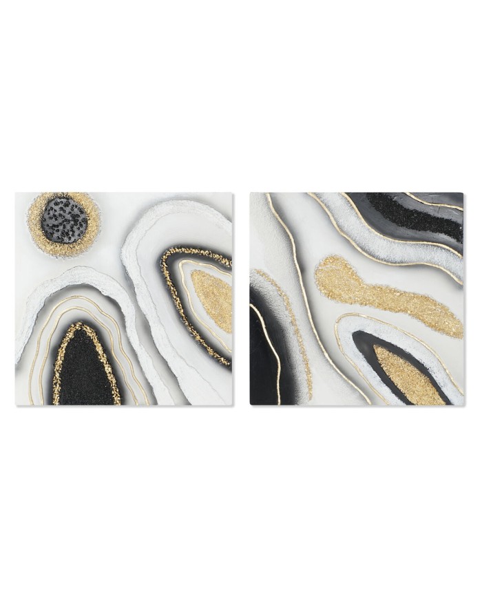 Quadro Home ESPRIT Astratto 80 x 3 x 80 cm (2 Unità)