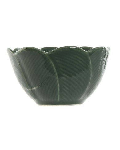 Set da Aperitivo Home ESPRIT Verde Verde scuro Bambù Porcellana Tropicale 4 Pezzi 32 x 10 x 7 cm (2 Unità)