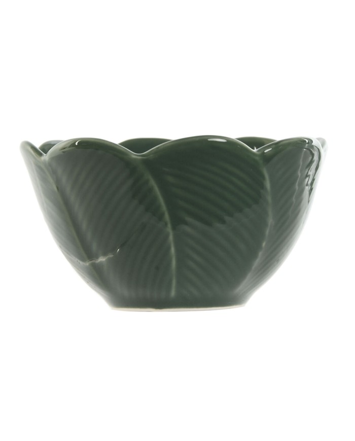 Set da Aperitivo Home ESPRIT Verde Verde scuro Bambù Porcellana Tropicale 4 Pezzi 32 x 10 x 7 cm (2 Unità)