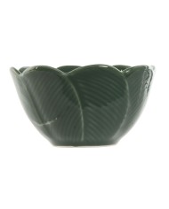 Set da Aperitivo Home ESPRIT Verde Verde scuro Bambù Porcellana Tropicale 4 Pezzi 32 x 10 x 7 cm (2 Unità)