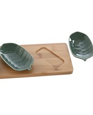Set da Aperitivo Home ESPRIT Verde Verde scuro Bambù Porcellana Tropicale 4 Pezzi 28,4 x 10,5 x 3 cm (2 Unità) Set da Aperitivo Home ESPRIT Verde Verde scuro Bambù Porcellana Tropicale 4 Pezzi 28,4 x 10,5 x 3 cm (2 Unità)