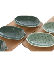 Set da Aperitivo Home ESPRIT Verde Verde scuro Bambù Porcellana Tropicale 4 Pezzi 28,4 x 10,5 x 3 cm (2 Unità) Set da Aperitivo Home ESPRIT Verde Verde scuro Bambù Porcellana Tropicale 4 Pezzi 28,4 x 10,5 x 3 cm (2 Unità)
