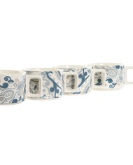 Set di Tazze da Caffè Home ESPRIT Beige Grigio Rosa Lilla Metallo Bambù Dolomite 260 ml