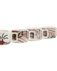 Set di Tazze da Caffè Home ESPRIT Beige Rosa Terracotta Lilla Metallo Bambù Dolomite 260 ml
