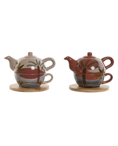 Teiera Home ESPRIT Bianco Beige Terracotta Rosa chiaro Dolomite 750 ml (2 Unità) Teiera Home ESPRIT Bianco Beige Terracotta Rosa chiaro Dolomite 750 ml (2 Unità)