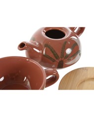 Teiera Home ESPRIT Bianco Beige Terracotta Rosa chiaro Dolomite 750 ml (2 Unità)