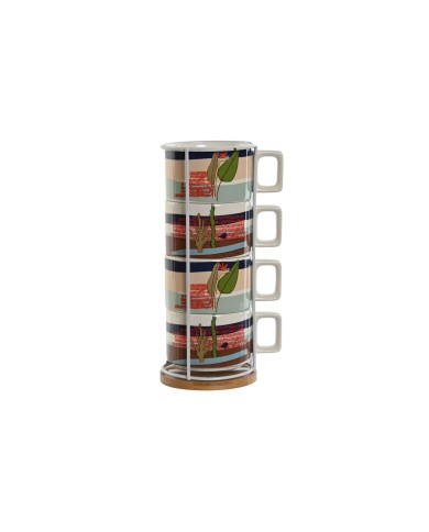 Set di Tazze da Caffè Home ESPRIT Azzurro Verde Rosa Lilla Metallo Bambù Dolomite 260 ml Set di Tazze da Caffè Home ESPRIT Azzurro Verde Rosa Lilla Metallo Bambù Dolomite 260 ml