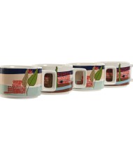 Set di Tazze da Caffè Home ESPRIT Azzurro Verde Rosa Lilla Metallo Bambù Dolomite 260 ml