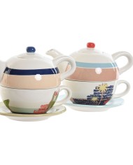 Teiera Home ESPRIT Azzurro Bianco Verde Rosa chiaro Dolomite 750 ml (2 Unità) Teiera Home ESPRIT Azzurro Bianco Verde Rosa chiaro Dolomite 750 ml (2 Unità)