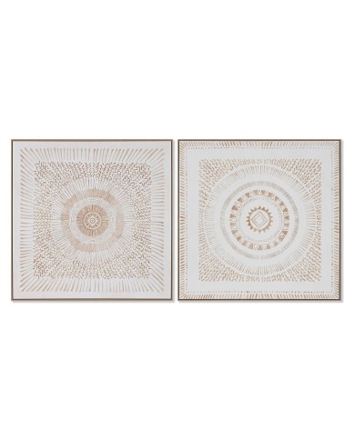 Quadro Home ESPRIT Mandala Scandinavo 100 x 4 x 100 cm (2 Unità)