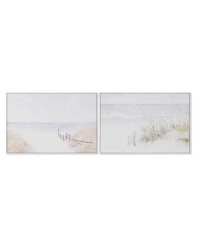 Quadro Home ESPRIT Spiaggia Mediterraneo 120 x 4 x 80 cm (2 Unità)