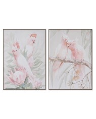 Quadro Home ESPRIT Palme Dorato Tropicale 90 x 4 x 120 cm (2 Unità)