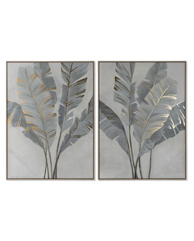 Quadro Home ESPRIT Palme Dorato Tropicale 90 x 4 x 120 cm (2 Unità)