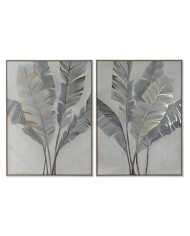 Quadro Home ESPRIT Palme Dorato Tropicale 90 x 4 x 120 cm (2 Unità)