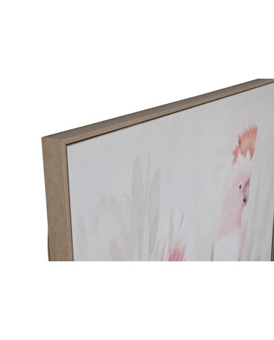 Quadro Home ESPRIT Pappagallo Tropicale 100 x 4 x 140 cm (2 Unità)