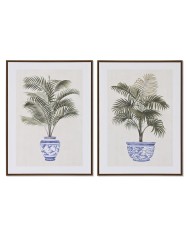 Quadro Home ESPRIT Palme Dorato Tropicale 90 x 4 x 120 cm (2 Unità)