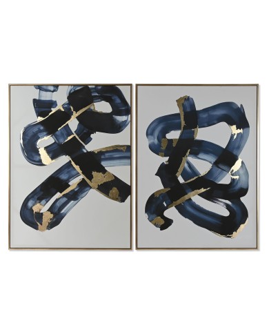 Quadro Home ESPRIT Astratto Città 90 x 4 x 120 cm (2 Unità)