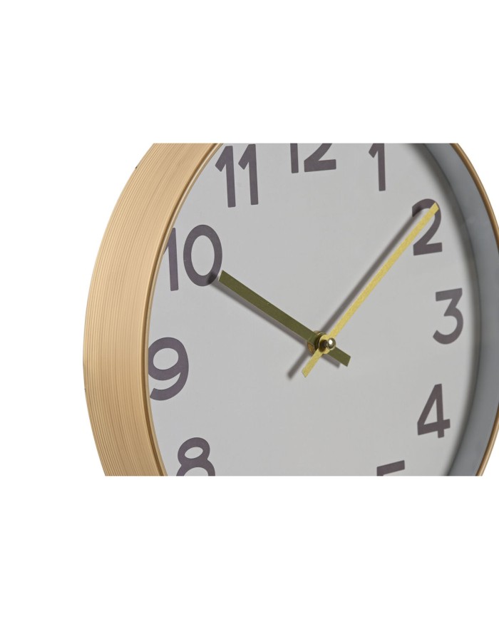 Orologio da Parete Home ESPRIT Bianco Dorato PVC 30 x 4 x 30 cm (2 Unità)