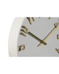 Orologio da Parete Home ESPRIT Bianco Dorato Argentato PVC 30 x 4 x 30 cm (2 Unità)