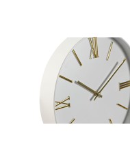 Orologio da Parete Home ESPRIT Bianco Dorato PVC 30 x 4 x 30 cm (2 Unità)