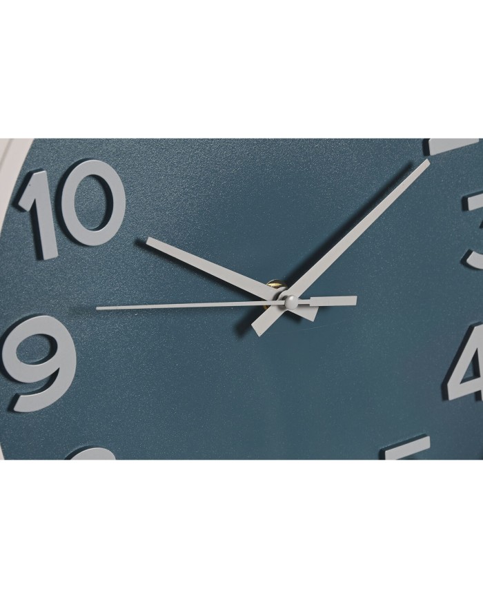 Orologio da Parete Home ESPRIT Azzurro Bianco Rosa Senape PVC 30 x 4 x 30 cm (3 Unità)