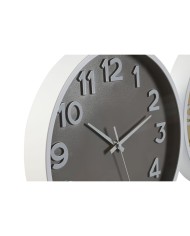 Orologio da Parete Home ESPRIT Azzurro Bianco Rosa Senape PVC 30 x 4 x 30 cm (3 Unità)