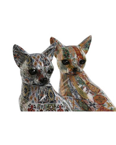 Statua Decorativa Home ESPRIT Multicolore Cane Mediterraneo 12 x 10 x 16 cm (2 Unità)