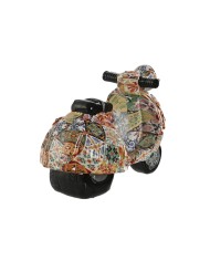 Statua Decorativa Home ESPRIT Multicolore Mediterraneo scooter 14 x 8 x 11 cm (2 Unità)