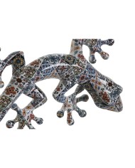 Decorazione da Parete Home ESPRIT Multicolore Lucertola Mediterraneo 13 x 5 x 29 cm (2 Unità)