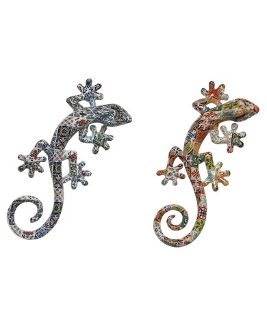 Decorazione da Parete Home ESPRIT Multicolore Lucertola Mediterraneo 10 x 4 x 22 cm (2 Unità) Decorazione da Parete Home ESPRIT Multicolore Lucertola Mediterraneo 10 x 4 x 22 cm (2 Unità)