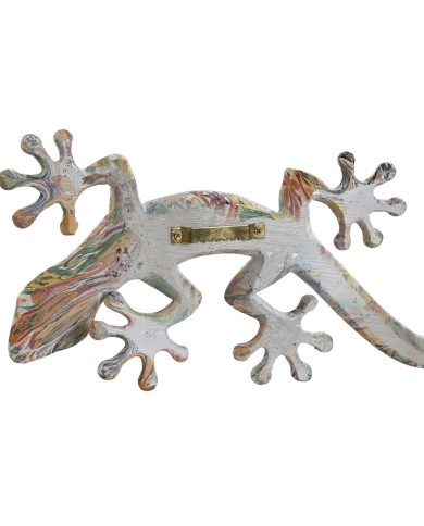 Decorazione da Parete Home ESPRIT Multicolore Lucertola Mediterraneo 13 x 5 x 29 cm (2 Unità)