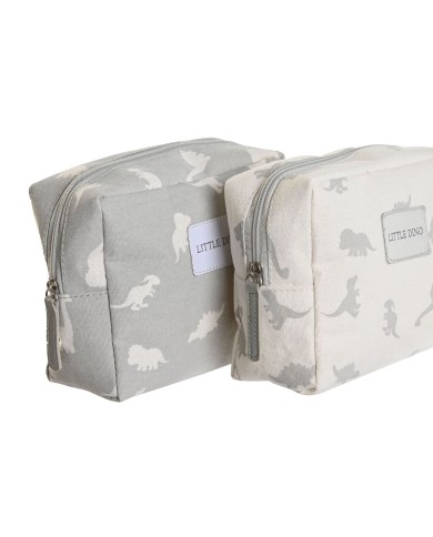 Necessaire da Viaggio DKD Home Decor Bianco Grigio polialgodon Dinosauro 15 x 6 x 12 cm (2 Unità) Necessaire da Viaggio DKD Home Decor Bianco Grigio polialgodon Dinosauro 15 x 6 x 12 cm (2 Unità)