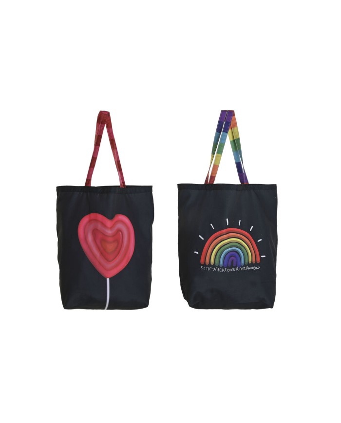 Borsa di stoffa DKD Home Decor Nero Poliestere Nylon 43 x 15 x 40 cm (2 Unità)